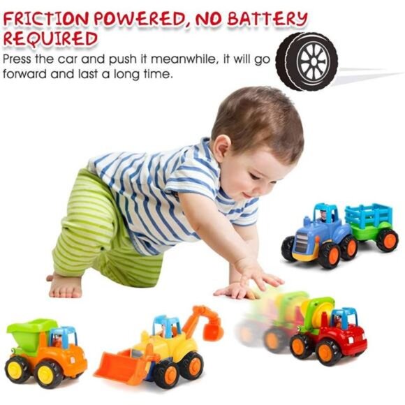 Friction Powered Cars Push and Go Trucks Construction Vehicles Toys Set - Picture 7 of 8